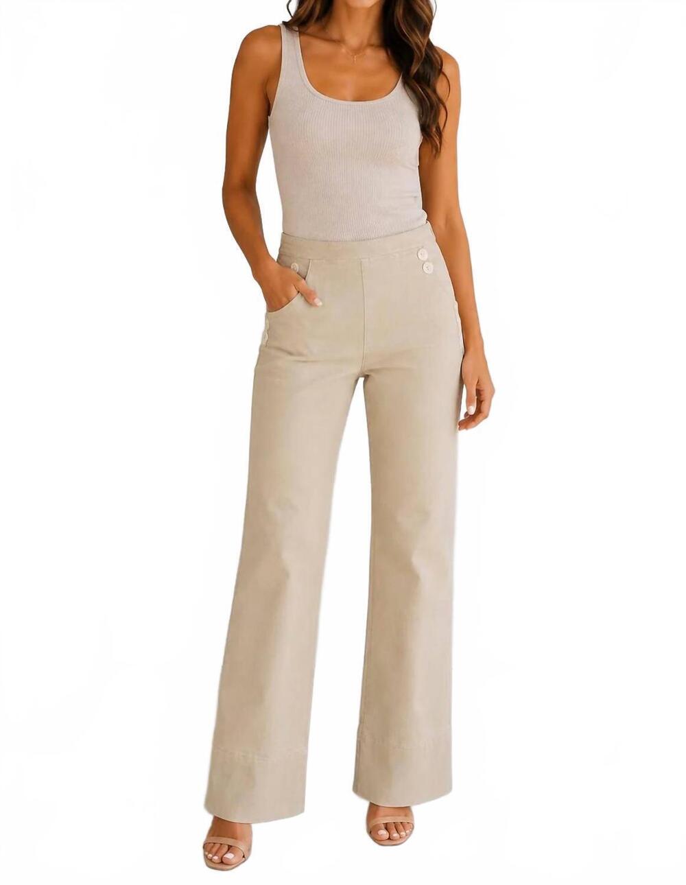 NEW KUT FROM THE KLOTH charlotte side zipper pants in sand